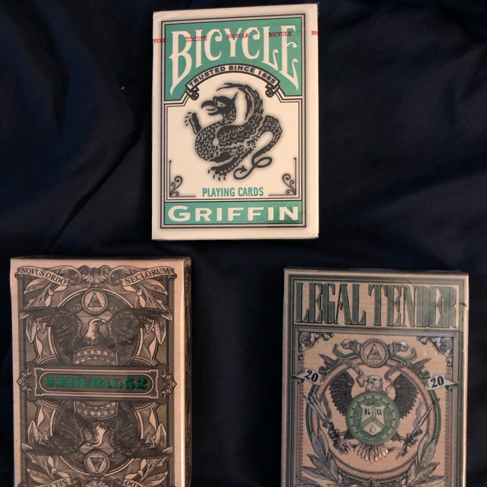 Griffin Playing Cards - Green and Black
